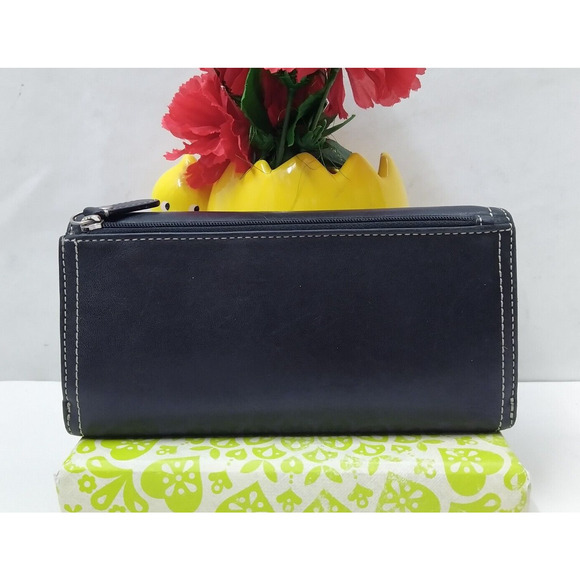 Coach Chelsea Black Leather Credit Card Trifold Long Wallet - Picture 2 of 15